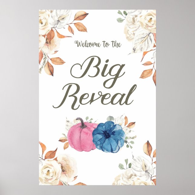 Póster Signo de bienvenida de Rubor rosado y naval (Frente)