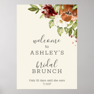 Póster Signo de bienvenida de Rústico de Brunch de novia 