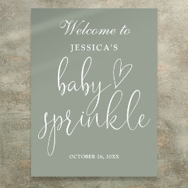 Póster Signo de bienvenida de Sage Green Boho Neutral Bab