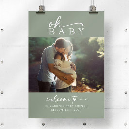 Póster Signo de bienvenida de Sage Oh Baby Photo Baby Sho