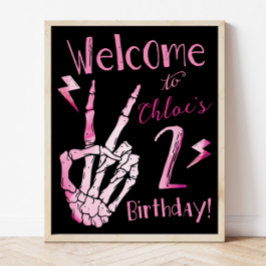 Póster Signo de bienvenida de segundo cumpleaños, dos dos