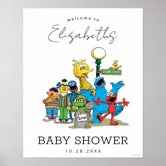 Póster Signo de bienvenida de Sesame Street Pals Baby Sho (Frente)
