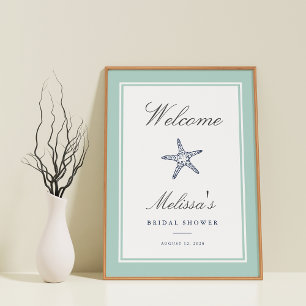 Póster Signo de bienvenida de Starfish de fábrica y marin