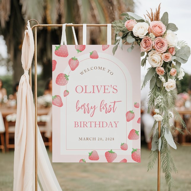 Póster Signo de bienvenida de Strawberry Berry Sweet Boho (Subido por el creador)
