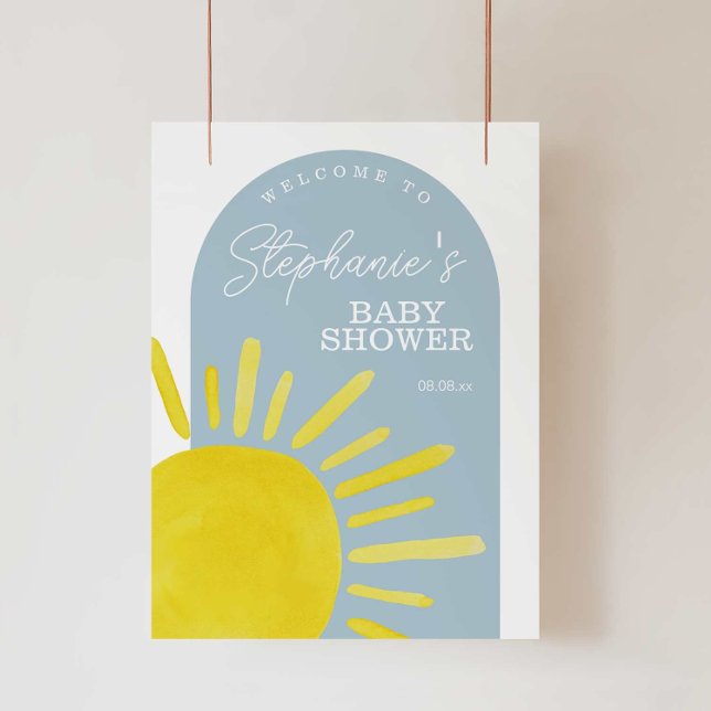 Póster Signo de bienvenida de Sun Sunshine Boy Baby Showe (Subido por el creador)