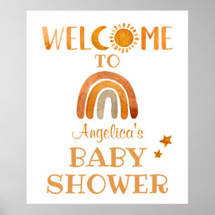 Póster Signo de bienvenida de Sunshine, Moon, Rainbow y S