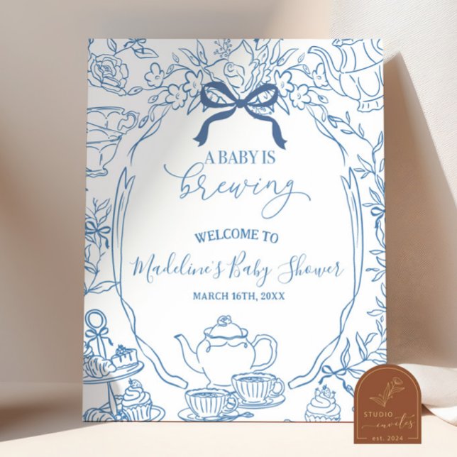 Póster Signo de bienvenida de Toile de Jouy Tea Baby Show (Subido por el creador)