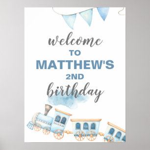 Póster Signo de bienvenida de tren Cumpleaños o Baby Show