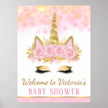 Signo de bienvenida de Unicorn Baby Shower