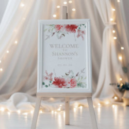 Póster Signo de bienvenida de vacaciones | Brigada Wreath