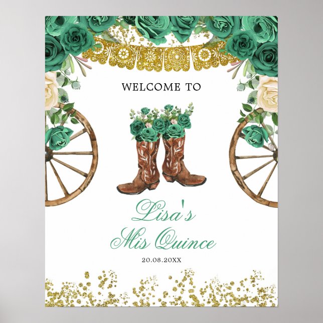 Póster Signo de bienvenida de Western Green Hunter Charra (Frente)