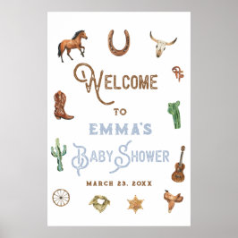 Póster Signo de bienvenida de Western Rodeo Boy Baby Show