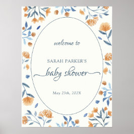 Póster Signo de bienvenida de Wildflower Boho Baby Shower
