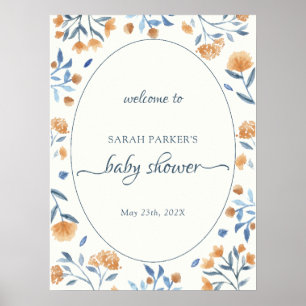 Póster Signo de bienvenida de Wildflower Boho Baby Shower
