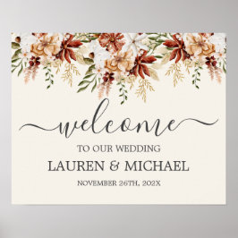 Póster Signo de bienvenida de Wildflower Floral Boda
