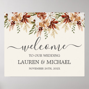 Póster Signo de bienvenida de Wildflower Floral Boda