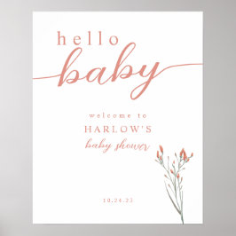 Póster Signo de bienvenida de Wildflower Hello Baby Baby 