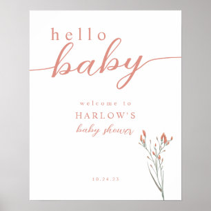 Póster Signo de bienvenida de Wildflower Hello Baby Baby