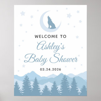 Póster Signo de bienvenida de Wolf Baby Shower