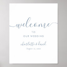 Signo de bienvenida del Boda azul turbio