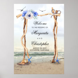 Póster Signo de bienvenida del Boda Beach Arbor