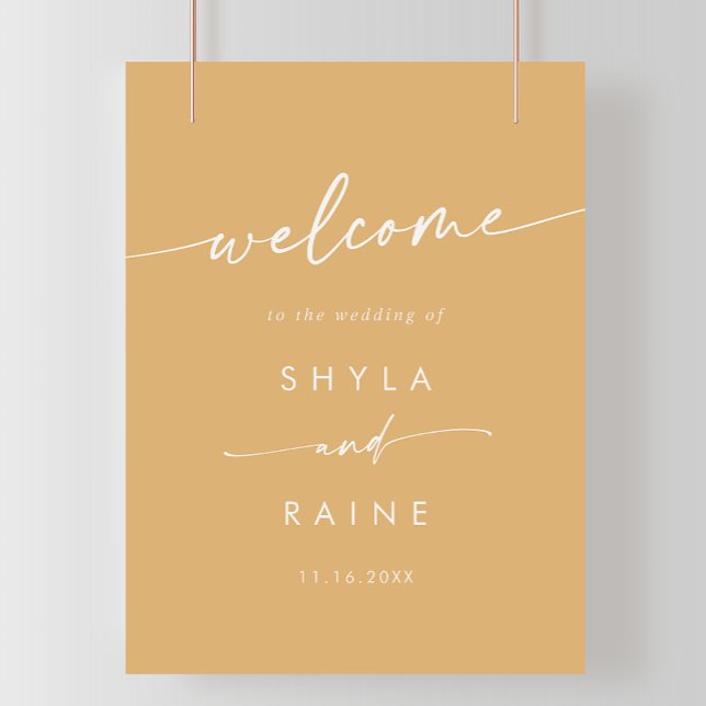 Póster Signo de bienvenida del Boda Boho Moda Amarillo Ma (Subido por el creador)