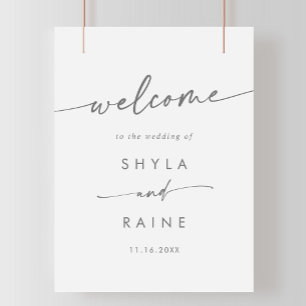 Póster Signo de bienvenida del Boda Boho Moda Gray Gray G