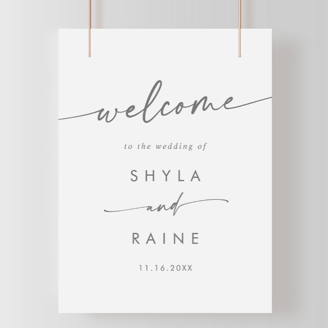 Póster Signo de bienvenida del Boda Boho Moda Gray Gray G (Subido por el creador)