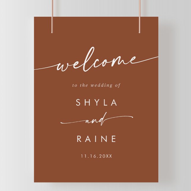Póster Signo de bienvenida del Boda Boho Moda Terracotta  (Subido por el creador)