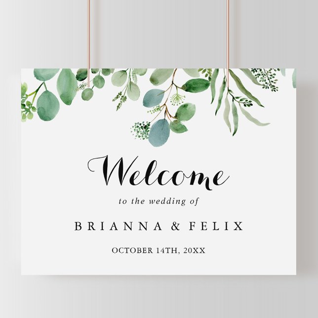 Póster Signo de bienvenida del Boda botánico del Eucalipt (Subido por el creador)