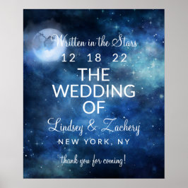 Póster Signo de bienvenida del Boda celeste de luna llena