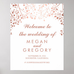 Póster Signo de bienvenida del Boda de aliento del bebé d