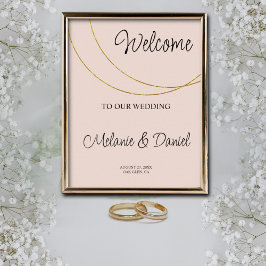 Póster Signo de bienvenida del Boda de anillos minimalist