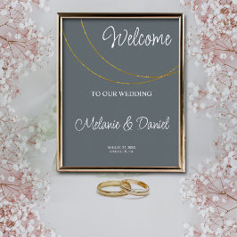 Póster Signo de bienvenida del Boda de anillos minimalist