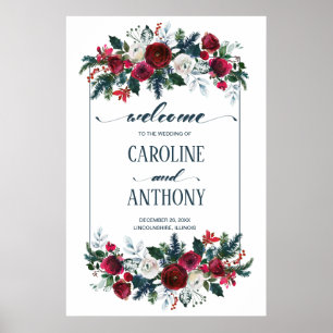 Póster Signo de bienvenida del Boda de Blogger Rojo de Bo
