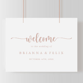 Póster Signo de bienvenida del Boda de caligrafía de oro 