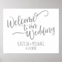 Signo de bienvenida del Boda de caligrafía de pinc