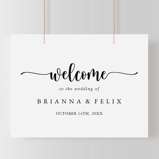 Póster Signo de bienvenida del Boda de caligrafía minimal (Subido por el creador)