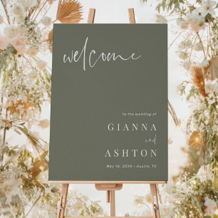 Póster Signo de bienvenida del Boda de caligrafía moderna