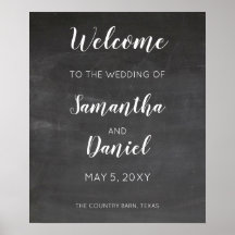 Signo de bienvenida del Boda de Chalkboard