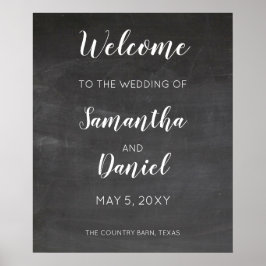Póster Signo de bienvenida del Boda de Chalkboard
