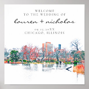 Póster Signo de bienvenida del Boda de Chicago Jackson Pa