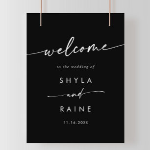 Póster Signo de bienvenida del Boda de DIY EDITABLE COLOR
