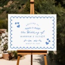 Signo de bienvenida del Boda de Doodle ilustrado d