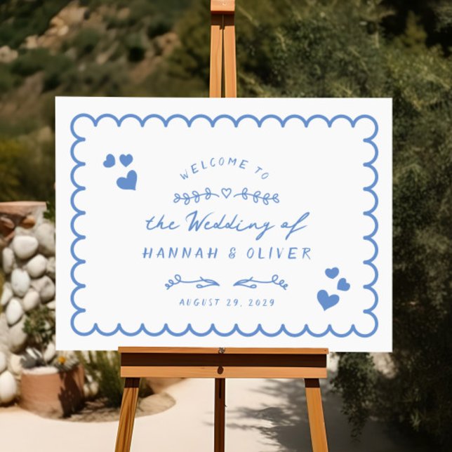 Póster Signo de bienvenida del Boda de Doodle ilustrado d (Subido por el creador)