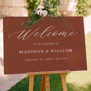 Póster Signo de bienvenida del Boda de escritura de terra