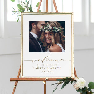 Póster Signo de bienvenida del Boda de fotografía con gui