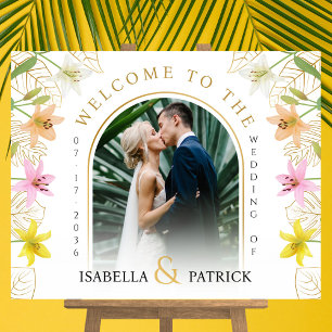 Póster Signo de bienvenida del Boda de fotografía exótico