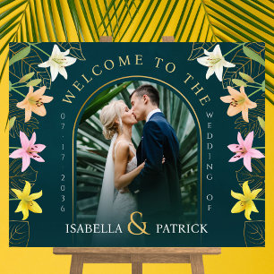 Póster Signo de bienvenida del Boda de fotografía exótico