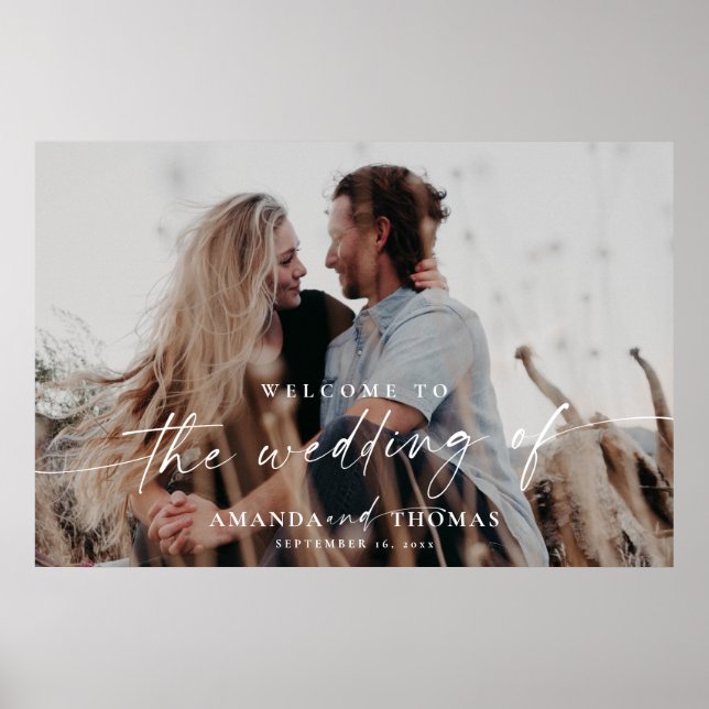 Póster Signo de bienvenida del Boda de fotos (Frente)